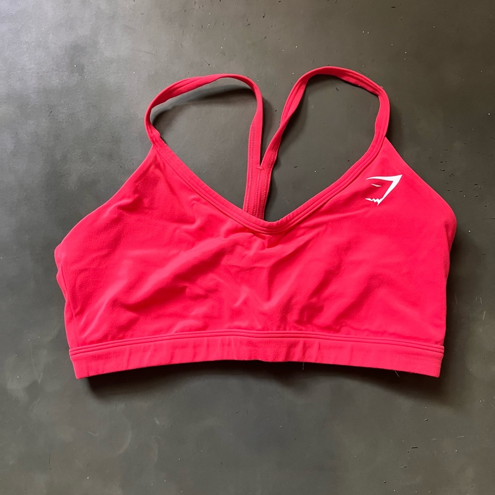 Red Gymshark training sports bra